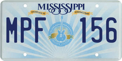 MS license plate MPF156