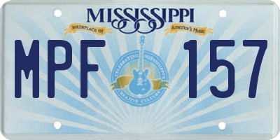 MS license plate MPF157