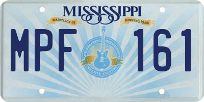 MS license plate MPF161