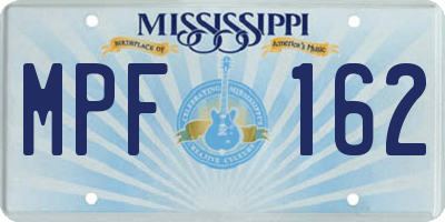 MS license plate MPF162