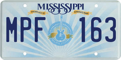 MS license plate MPF163
