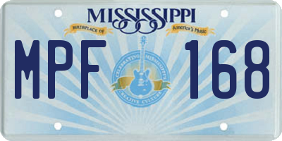 MS license plate MPF168