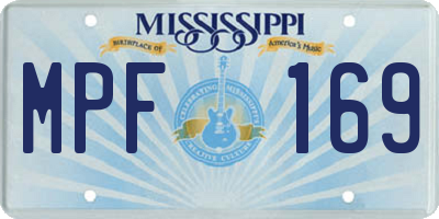 MS license plate MPF169