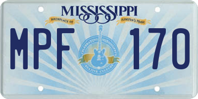MS license plate MPF170