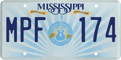 MS license plate MPF174