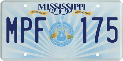 MS license plate MPF175