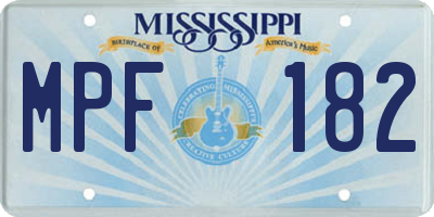 MS license plate MPF182