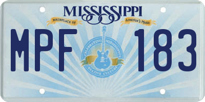 MS license plate MPF183