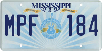 MS license plate MPF184