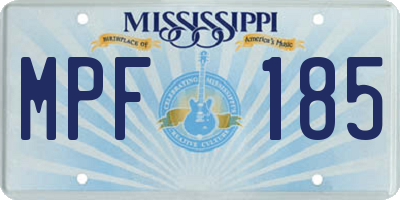MS license plate MPF185