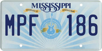 MS license plate MPF186