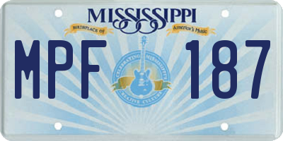MS license plate MPF187