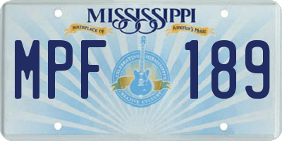 MS license plate MPF189