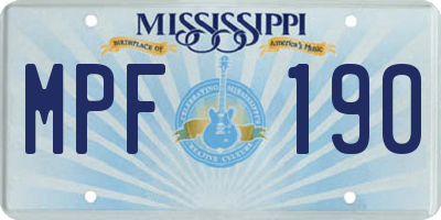MS license plate MPF190