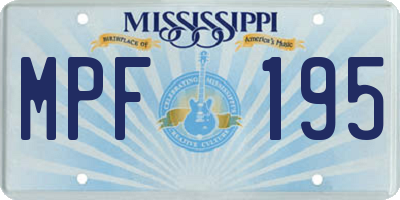 MS license plate MPF195