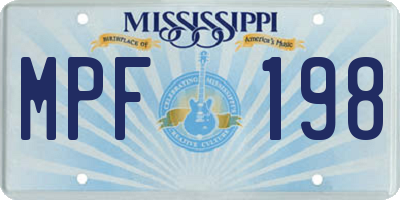MS license plate MPF198