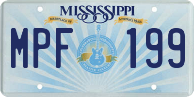 MS license plate MPF199