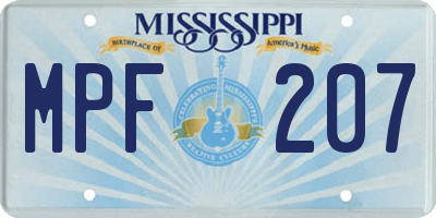 MS license plate MPF207