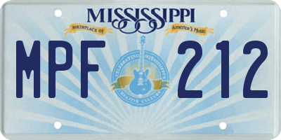MS license plate MPF212