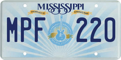 MS license plate MPF220