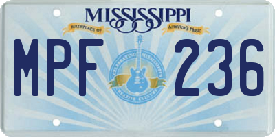 MS license plate MPF236