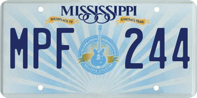 MS license plate MPF244