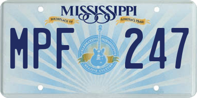 MS license plate MPF247