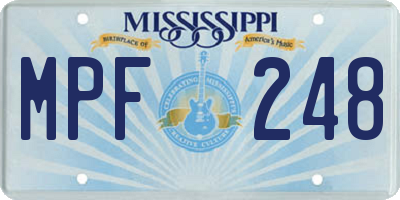MS license plate MPF248