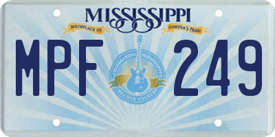 MS license plate MPF249