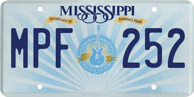 MS license plate MPF252