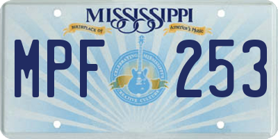MS license plate MPF253