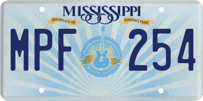 MS license plate MPF254