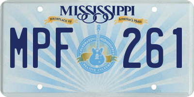 MS license plate MPF261