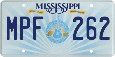 MS license plate MPF262