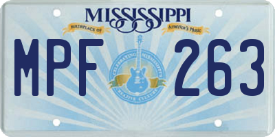 MS license plate MPF263