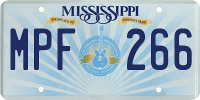 MS license plate MPF266