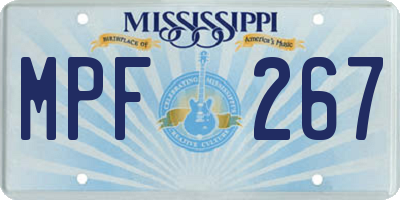 MS license plate MPF267