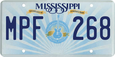 MS license plate MPF268