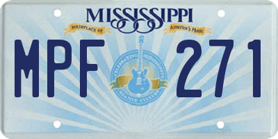 MS license plate MPF271