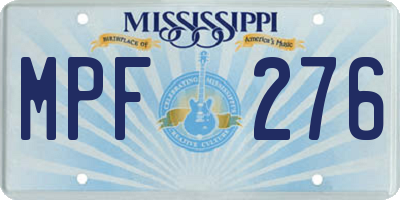 MS license plate MPF276