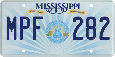 MS license plate MPF282