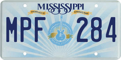 MS license plate MPF284