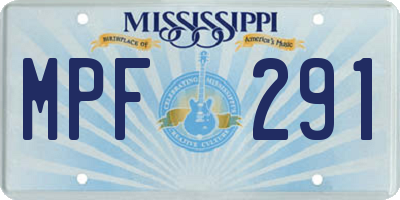 MS license plate MPF291