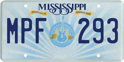 MS license plate MPF293