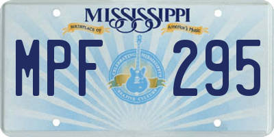 MS license plate MPF295