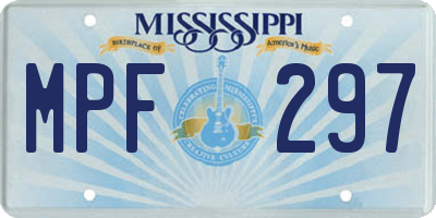 MS license plate MPF297