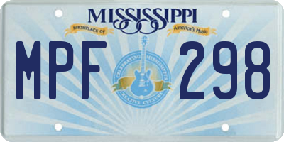 MS license plate MPF298