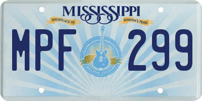 MS license plate MPF299