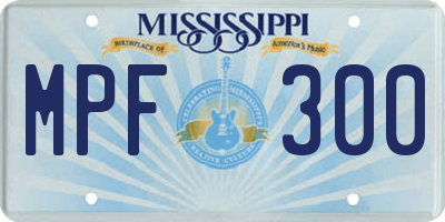 MS license plate MPF300