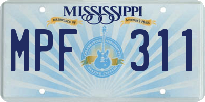 MS license plate MPF311